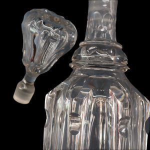 EXCEPTIONAL Victorian Bell Decanter with Original Stopper with Facet Cut Ribbing: 13 1/2 inches in height