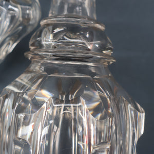 EXCEPTIONAL Victorian Bell Decanter with Original Stopper with Facet Cut Ribbing: 13 1/2 inches in height