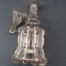 Load image into Gallery viewer, EXCEPTIONAL Victorian Bell Decanter with Original Stopper with Facet Cut Ribbing: 13 1/2 inches in height
