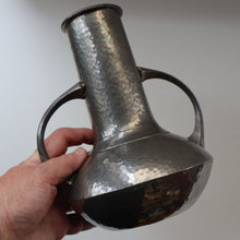 Load image into Gallery viewer, Stylish Arts and Crafts Pewter Twin Handled Vase by Walker &amp; Co. 8 inches in height
