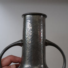 Load image into Gallery viewer, Stylish Arts and Crafts Pewter Twin Handled Vase by Walker &amp; Co. 8 inches in height
