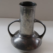 Load image into Gallery viewer, Stylish Arts and Crafts Pewter Twin Handled Vase by Walker &amp; Co. 8 inches in height
