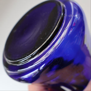 Fine Pair of Hand Blown ANTIQUE Hyacinth Bulb Vases  (Bristol Blue and Amethyst Glass)