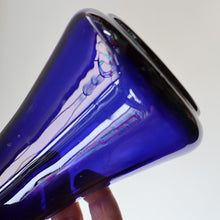 Load image into Gallery viewer, Fine Pair of Hand Blown ANTIQUE Hyacinth Bulb Vases  (Bristol Blue and Amethyst Glass)
