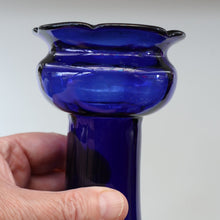 Load image into Gallery viewer, Fine Pair of Hand Blown ANTIQUE Hyacinth Bulb Vases  (Bristol Blue and Amethyst Glass)
