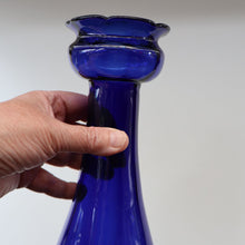 Load image into Gallery viewer, Fine Pair of Hand Blown ANTIQUE Hyacinth Bulb Vases  (Bristol Blue and Amethyst Glass)
