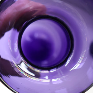 Fine Pair of Hand Blown ANTIQUE Hyacinth Bulb Vases  (Bristol Blue and Amethyst Glass)