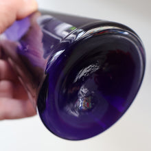 Load image into Gallery viewer, Fine Pair of Hand Blown ANTIQUE Hyacinth Bulb Vases  (Bristol Blue and Amethyst Glass)
