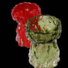 Load image into Gallery viewer, Pair of 1970s GERMAN Ingrid Glashutte Abstract Glass Vases. Red and Green
