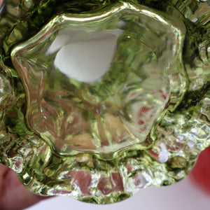 Pair of 1970s GERMAN Ingrid Glashutte Abstract Glass Vases. Red and Green