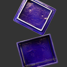 Load image into Gallery viewer, Vintage PORTMEIRION Glossy Blue TOTEM Ceramic Lidded Box or Butter Dish
