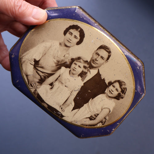 Original 1930s ROYAL FAMILY Sweets Tin with Image Taken from a Marcus Adams Photograph