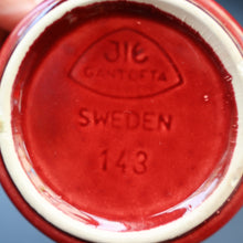 Load image into Gallery viewer, SWEDISH. JIE Gantofta Breakfast Set: Claret Ceramic Salt &amp; Pepper Set, Mustard Pot, Jam Pot on Teak Stand
