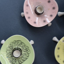Load image into Gallery viewer, Set of FOUR 1950s Decorative FOLEY Bone China Miniature Candleholders with Tripod Feet
