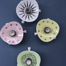 Load image into Gallery viewer, Set of FOUR 1950s Decorative FOLEY Bone China Miniature Candleholders with Tripod Feet

