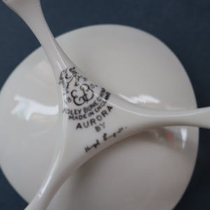 Set of FOUR 1950s Decorative FOLEY Bone China Miniature Candleholders with Tripod Feet