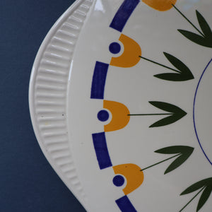 Very Large Vintage 1960s WEST GERMAN Cake Plate by Grunstadt Keramik