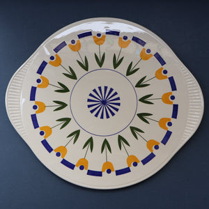Very Large Vintage 1960s WEST GERMAN Cake Plate by Grunstadt Keramik