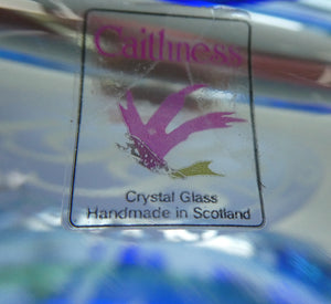 Fine Caithness Glass Bowl; etched thistles & floral design. Bank of Scotland Tercentenary 1995