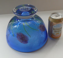 Load image into Gallery viewer, Fine Caithness Glass Bowl; etched thistles &amp; floral design. Bank of Scotland Tercentenary 1995
