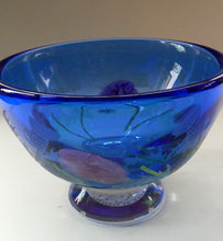 Load image into Gallery viewer, Fine Caithness Glass Bowl; etched thistles &amp; floral design. Bank of Scotland Tercentenary 1995
