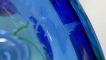 Load image into Gallery viewer, Fine Caithness Glass Bowl; etched thistles &amp; floral design. Bank of Scotland Tercentenary 1995
