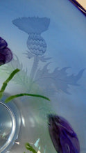 Load image into Gallery viewer, Fine Caithness Glass Bowl; etched thistles &amp; floral design. Bank of Scotland Tercentenary 1995
