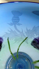 Load image into Gallery viewer, Fine Caithness Glass Bowl; etched thistles &amp; floral design. Bank of Scotland Tercentenary 1995
