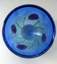 Load image into Gallery viewer, Fine Caithness Glass Bowl; etched thistles &amp; floral design. Bank of Scotland Tercentenary 1995
