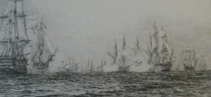 ORIGINAL ETCHING: William Lionel Wyllie (1851 – 1931) Battle of Trafalgar; c 1920