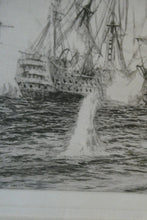 Load image into Gallery viewer, ORIGINAL ETCHING: William Lionel Wyllie (1851 – 1931) Battle of Trafalgar; c 1920

