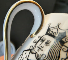 Load image into Gallery viewer, Six Spode Bone China Espresso Cups and Saucers. Playing Cards Pattern
