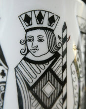 Load image into Gallery viewer, Six Spode Bone China Espresso Cups and Saucers. Playing Cards Pattern
