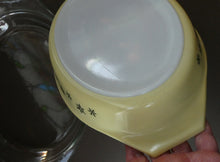 Load image into Gallery viewer, 1950s Vintage PYREX GAEITY Oval Divided Lidded Serving Dish Gaiety YELLOW SNOWFLAKE
