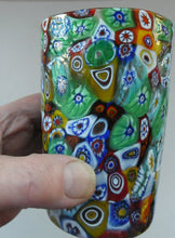 Load image into Gallery viewer, Vintage Italian Millefiori Glass Beaker or Tumbler. Height 4 1/4 inches
