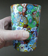 Load image into Gallery viewer, Vintage Italian Millefiori Glass Beaker or Tumbler. Height 4 1/4 inches
