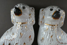 Load image into Gallery viewer, 13 1/4 Inches. Large Antique Victorian Staffordshire Dogs or Chimney Spaniels
