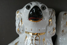 Load image into Gallery viewer, 13 1/4 Inches. Large Antique Victorian Staffordshire Dogs or Chimney Spaniels
