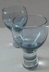 Pair of Small Canisbay Space Age Shot Glasses. Blue / Loch Colour