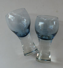 Load image into Gallery viewer, Pair of Small Canisbay Space Age Shot Glasses. Blue / Loch Colour
