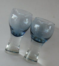 Load image into Gallery viewer, Pair of Small Canisbay Space Age Shot Glasses. Blue / Loch Colour
