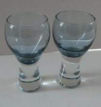 Load image into Gallery viewer, Pair of Small Canisbay Space Age Shot Glasses. Blue / Loch Colour
