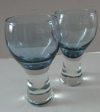 Load image into Gallery viewer, Pair of Small Canisbay Space Age Shot Glasses. Blue / Loch Colour
