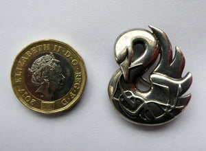 Vintage 1990s Ola Gorie Silver Hallmarked Swan Brooch