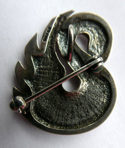 Vintage 1990s Ola Gorie Silver Hallmarked Swan Brooch