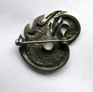 Vintage 1990s Ola Gorie Silver Hallmarked Swan Brooch