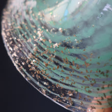 Load image into Gallery viewer, SCOTTISH GLASS. Collectable Small PAIR of 1930s Monart Bowls. Aqua with Silver Aventurine (I)
