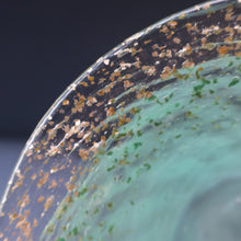 Load image into Gallery viewer, SCOTTISH GLASS. Collectable Small PAIR of 1930s Monart Bowls. Aqua with Silver Aventurine (I)
