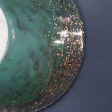 Load image into Gallery viewer, SCOTTISH GLASS. Collectable Small PAIR of 1930s Monart Bowls. Aqua with Silver Aventurine (H)
