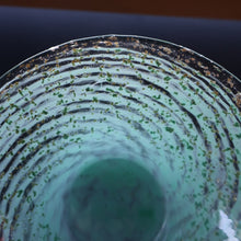 Load image into Gallery viewer, SCOTTISH GLASS. Collectable Small PAIR of 1930s Monart Bowls. Aqua with Silver Aventurine (H)
